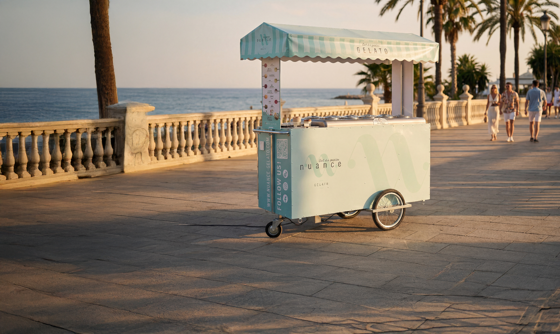 NUANCE gelato trolley — Illuminated menu tower