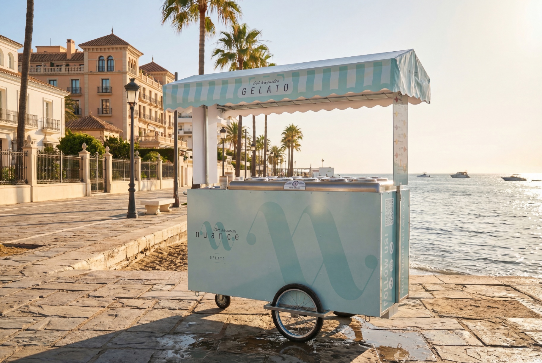 NUANCE gelato trolley — Marbella seafront